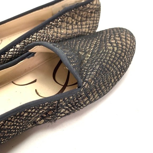 SAM & LIBBY EDELMAN Gold Black Loafers Flats sz 8 - Picture 16 of 16